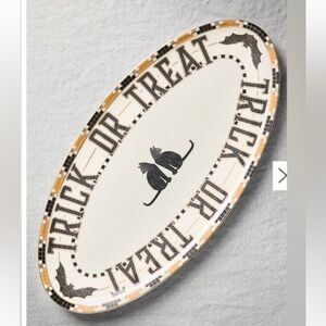 Anthropologie The Bistro Tile Stoneware Serving Platter: Halloween Edition CAT